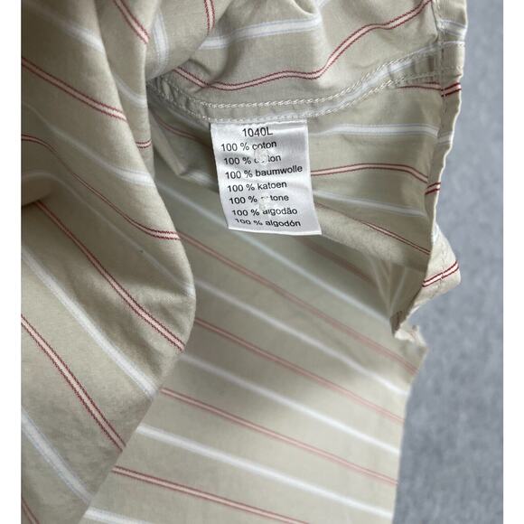 Men's Lacoste Button Up Long Sleeve Dress Shirt Size 42 Brown Striped - Picture 4 of 8